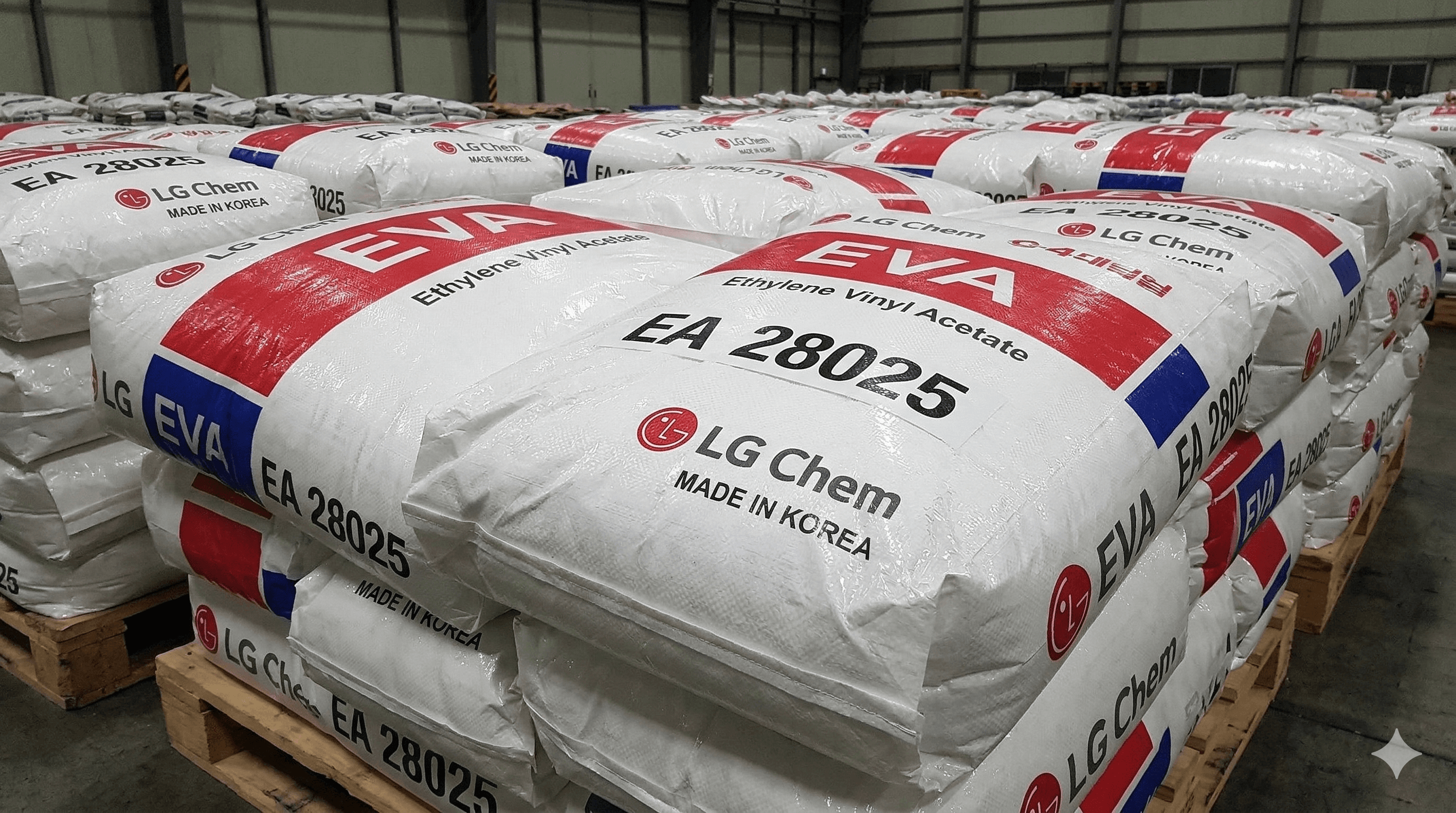 LG Chem EVA bags in warehouse