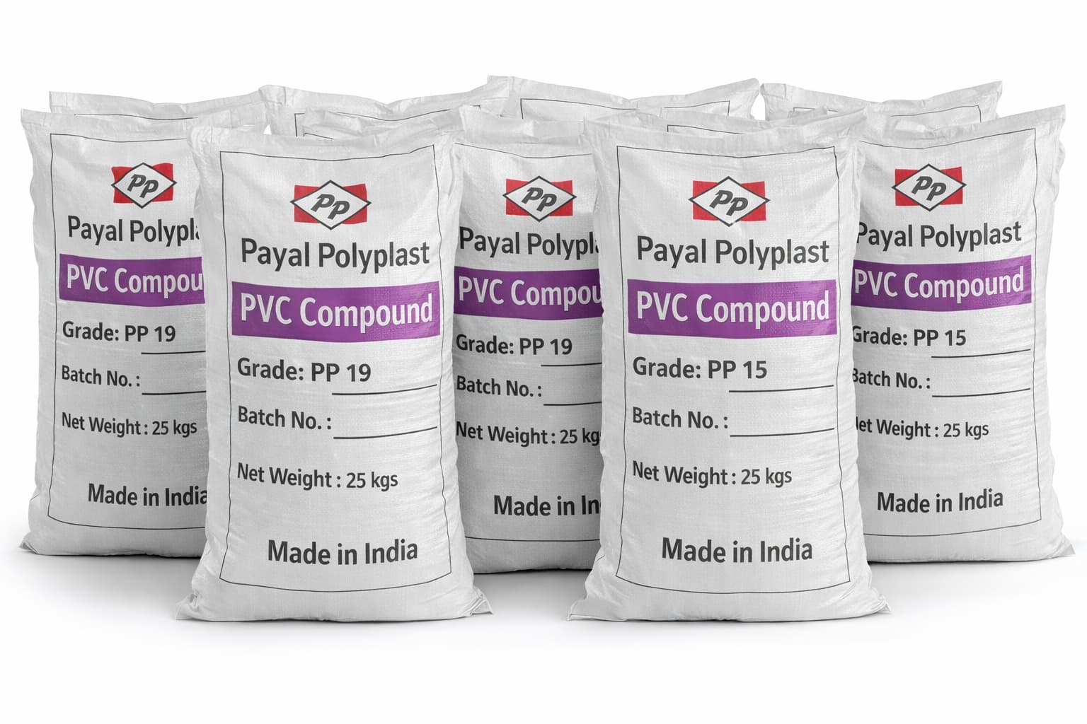 Payal Polyplast PVC compound bags PP 15 and PP 19